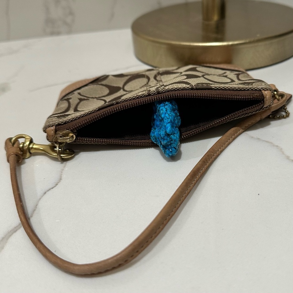 Coach Wristlet Canvas w/Leather trim - Picture 14 of 15